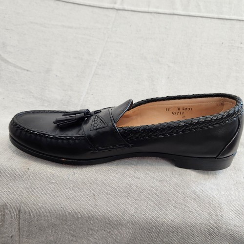 Allen Edmonds Shoes Mens 11 A (Narrow) Maxfield Black Leather Tasselled Loafers - Picture 5 of 17