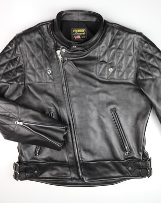 Vanson Chopper , size 44, Black Competition Weight Cowhide Leather Jacket