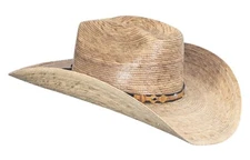 Natural 8 Second Cowboy Hat Mexican Palm Straw Wide Brim | Light Tan  MexART