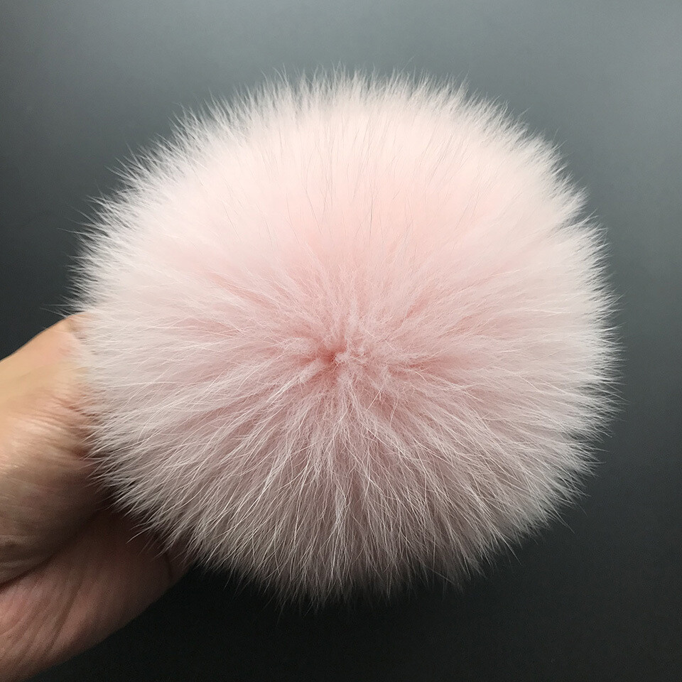 13cm/5" Real Fox Fur Pompom Ball w Snap Button DIY Hat Cap Shoes Accessories