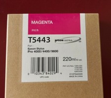 04/2009 NIB Epson Genuine 220ml Ink T5443 Magenta Stylus Pro 4000/4400/9600