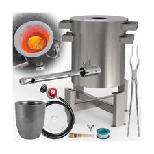 Nelyrho Propane Smelting Furnace Kit with 7kg Crucible, Support Stand, Tongs ...