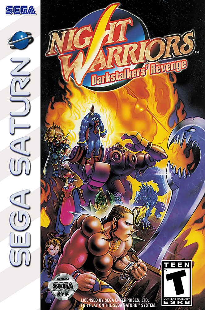 Night Warriors Darkstalker's Revenge Sega Saturn BOX ART POSTER