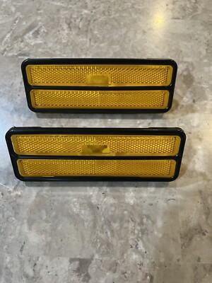 1978-1981 Camaro Front Side Marker Lamps Lens & Bezels Pair