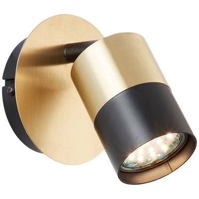 BRILLIANT Lampe Maribel Wandspot messing gebürstet/schwarz | 1x PAR51, GU10, 5W,