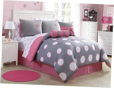  - Full Size Bed-in-a-Bag, Twin (2025 Version) Grey/Pink (2025 Version)