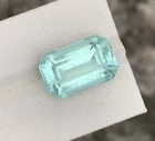 VS 11.20 CT Natural Light Blue Aquamarine Gemstone Emerald Cut From Pakistan