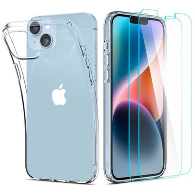 Spigen Crystal Pack - Hüllenset + 2 x Glas für iPhone 15 Plus / iPhone 14 Plus