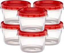 16 Ounce 10 Pack Twist cap Containers Clear Bottom With Red Screw on Lids