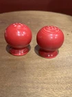 Fiesta Scarlet Red Salt & Pepper Shakers Round Fiestaware Homer Laughlin HLC USA