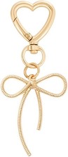 Cute Bow Keychain Elegant Bow Bag Charm Heart Keychain for Women Keys Bag Purse