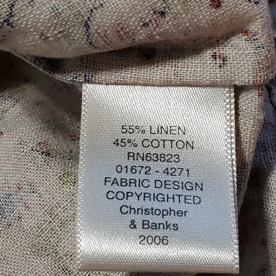 Chaqueta Christopher & Banks Mujer Floral Mezcla Lino Bolsillos Primavera Mediana M Foto 3 de 4