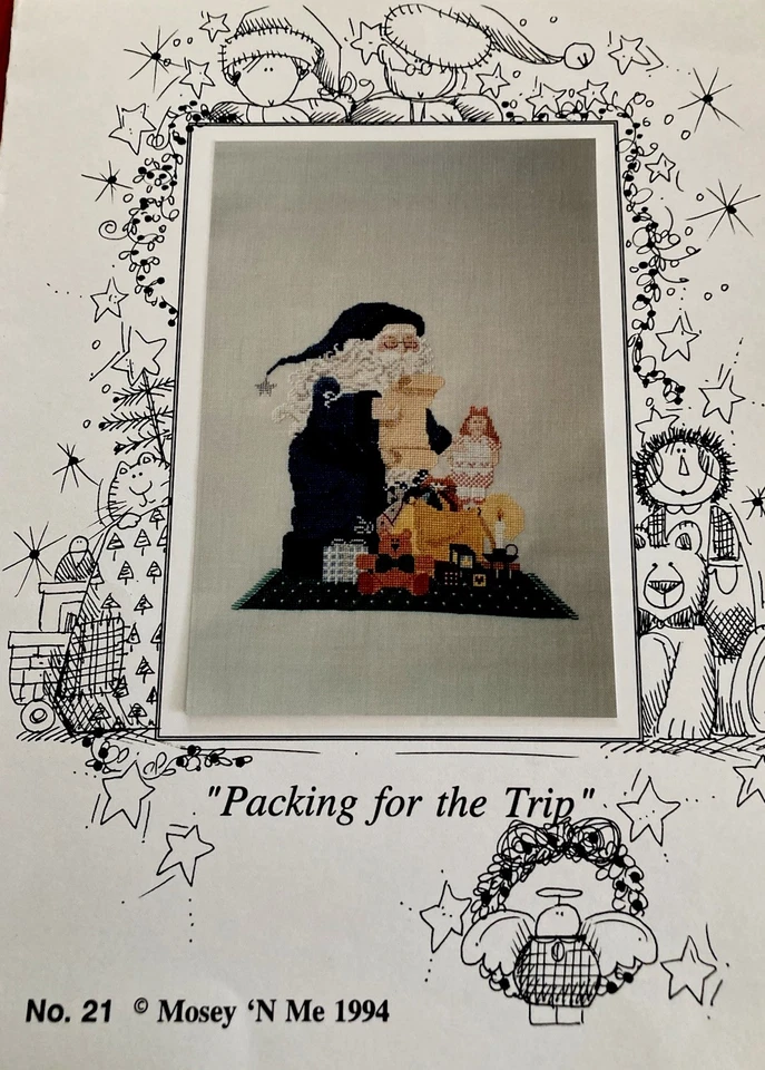 Christmas Cross Stitch Pattern Mosey 'N Me Santa Packing For the Trip No. 21 ‘94 - Image 2 of 3