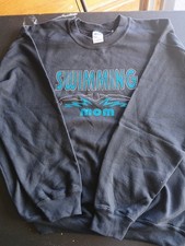 Sweatshirt Womens Gildan L Black Swimmig Mom NWOT
