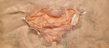 WHISPERS VINTAGE PANTY sz 6 PINK w-CUSTOM WHITE RUFFLE - BUTTONS and BOWS 1C-30