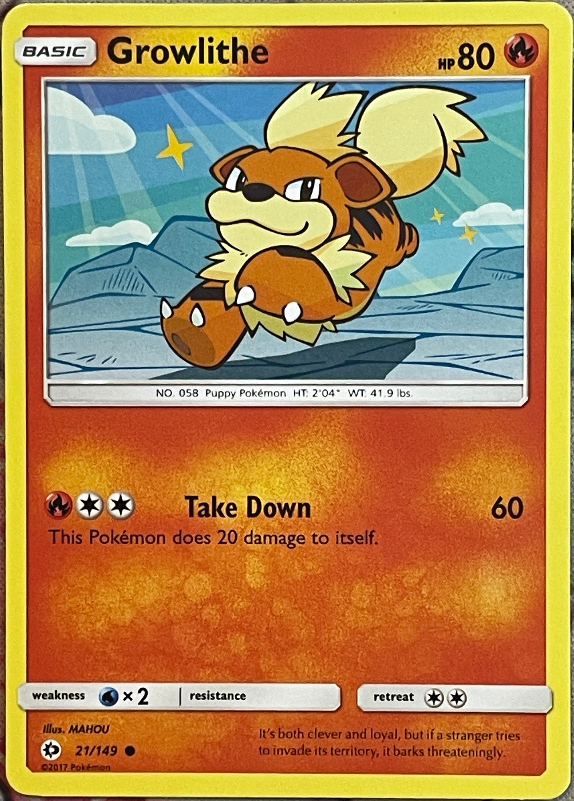 Growlithe - 21/149 - Sun & Moon Base Pokemon 2017