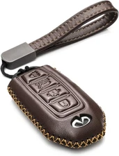 Leather Smart Key Fob Case Cover Protector Compatible 2018-2025 4-Button Brown