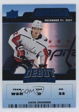 2022 Upper Deck Credentials Debut Ticket Access Blue 95/99 Lucas Johansen 04x2