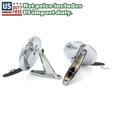 NEW PAIR CHROME DOOR MIRRORS 2 PIECES Fit For OPEL OLYMPIA REKORD A B C P III