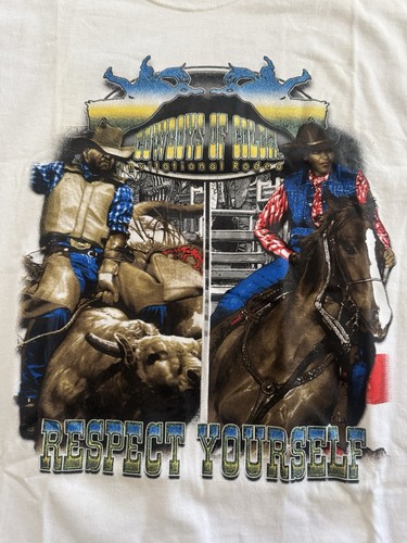 Vintage Cowboys Of Color Rodeo Graphic T-Shirt White Size 3XL - Picture 3 of 6