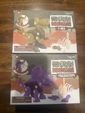  2 Build Your Own Dinosaur T-Rex And Triceratops NEW