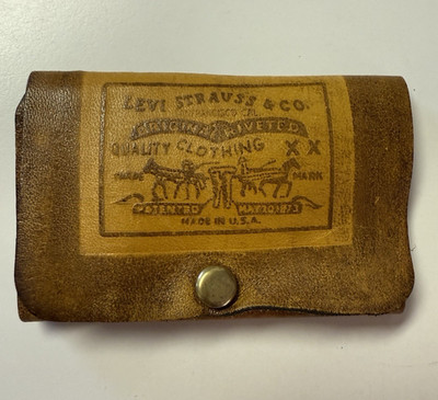 Vintage Levi s Leather Key Holder Two Horse Logo Made USA 1980s 
