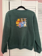 VTG Disney Pooh Bear Friends 90s Fleece Sweater Size XL Tigger Piglet Eeyore