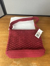 The SAK Naples Crochet Purse Bag Small Tote Tomato Red New With Tags