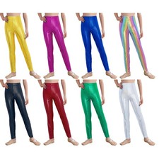 Unisex Kids Tights Disco Pants Party Trousers Boys Festival Rave Practice Latin