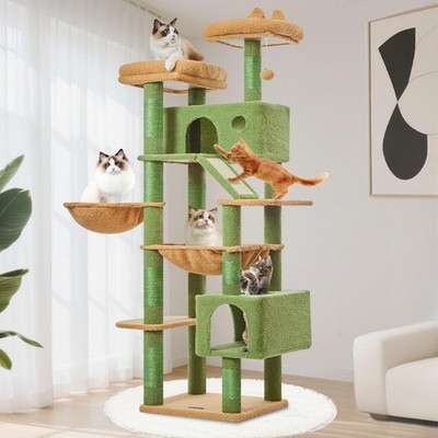 Taoqimiao Kratzbaum, 180 cm Katzenturm für Indoor Katzen große Katzen, mehrstufige Katze