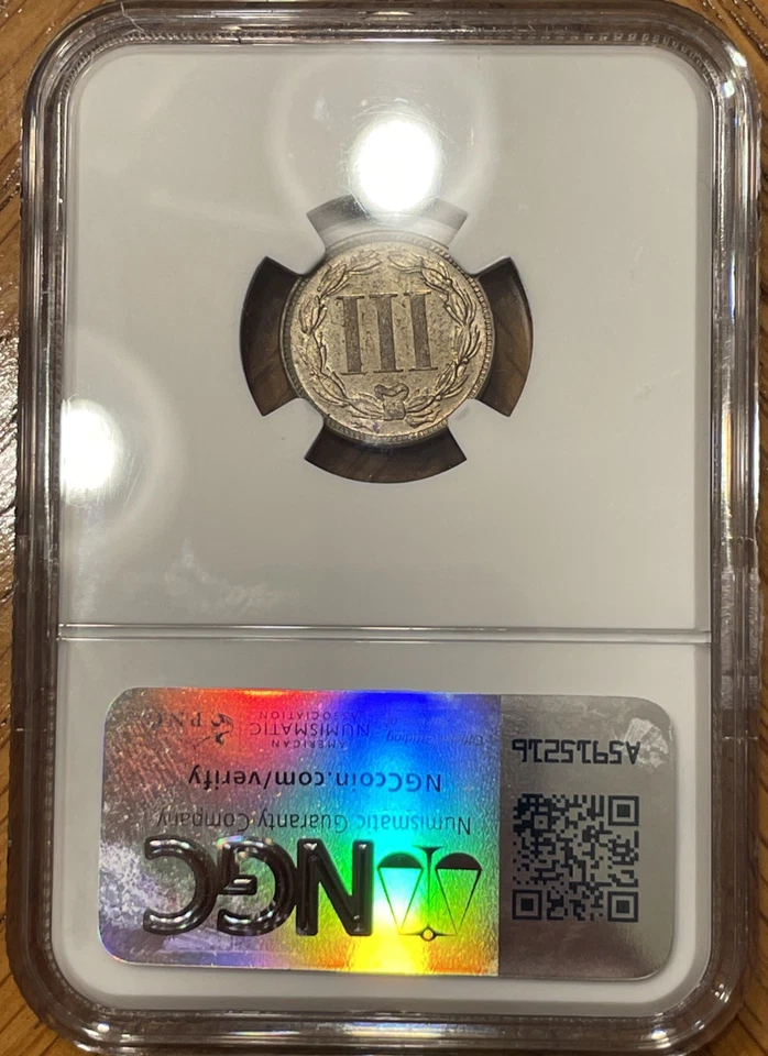 1887 Three Cent Piece Copper Nickel 3CN NGC PF63 Proof - Image 3 of 4