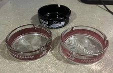 3 1970s Glass Ashtrays Vintage 2 Caesars Palace/1 Holiday Casino NV
