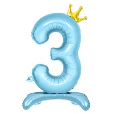 Number Balloons,Standing Number 3 Balloon 32 Inch Blue 3rd Decorations for Bo...