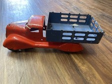 10  Antique Steel Stake Truck Toy 30s,40s,50s Red And Blue