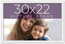 30x22 Frame White Real Wood Picture Frame Width 0.75 inches | Interior Frame Dep
