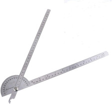 Chgimposs 0-180 Degree Angle Finder, Stainless Steel round Head Rotary Protracto