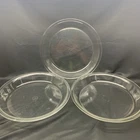 Vintage - Pyrex Glass Pie Plate # 210 Baking Dish Pan 10 inch Clear -Set of 3