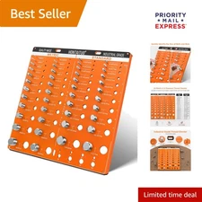 Durable Aluminum Bolt & Nut Thread Checker with 8 Drill Bit Gauges - 54 Sizes