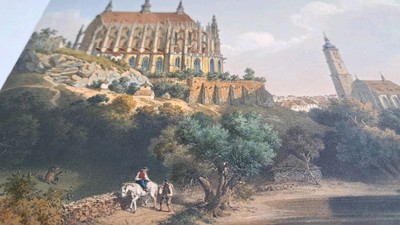      KUTTENBERG  KUTNA  HORA  BÖHMEN  TSCHECHIEN  LITHOGRAFIE  ALT  KOLORIERT