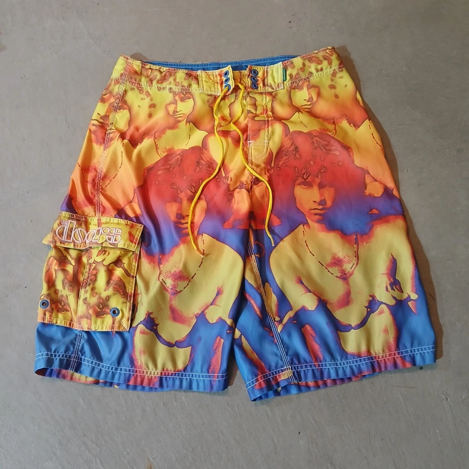 Pantalones cortos de baño The Doors para hombre talla 33 Dragonfly Jim Morrison Foto 3 de 4
