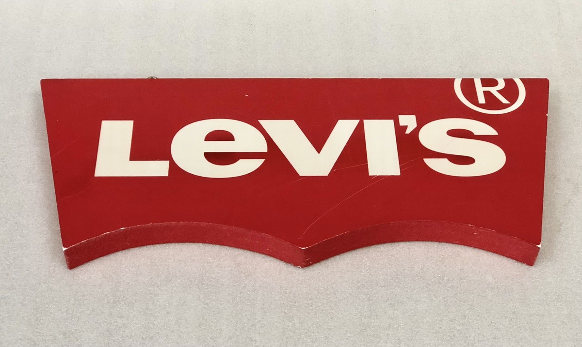 80s〜90s Levi's 立体ロゴサイン看板 レッド×ホワイト Vtg 90s LEVI'S Red Tab Logo Hanging Advertising Retail Store