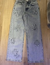 Mens Cernucci Statement Light Wash Jeans. Trendy Design Size Medium