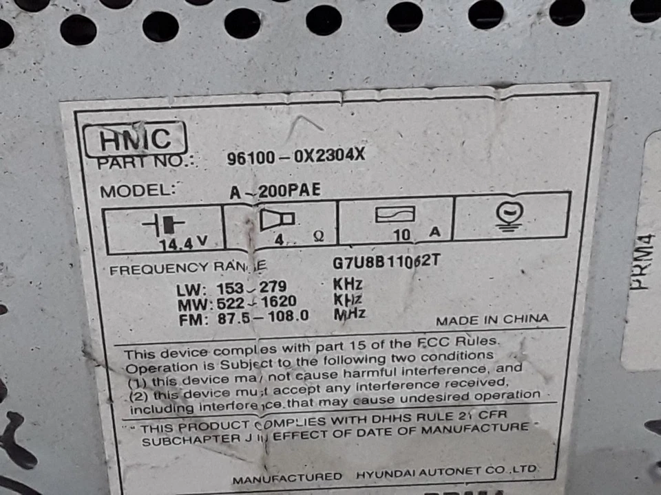 HYUNDAI I10 2007- Radio Autoradio 961000X2304X - Bild 4 von 4