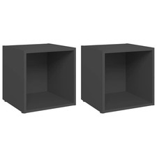 2x TV Cabinets Grey Engineered Wood Hifi Unit Furniture HiFi Cabinet vidaXL