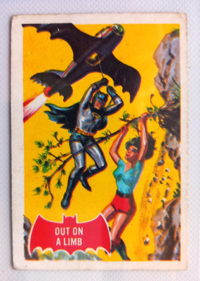 Batman Vintage A&BC 1966 Batman Red Bat Original Card # 13a Out on a Limb   