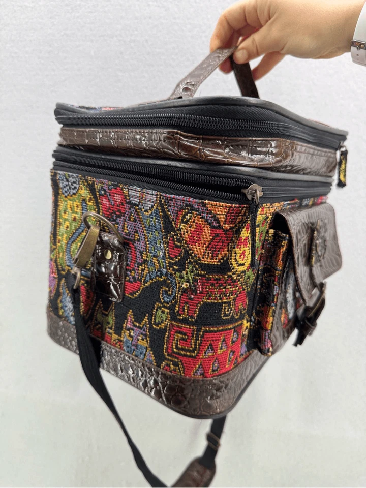 Laurel Burch женщин многоцветный Cat лица путешествий косметический макияж поезд чехол - Изображение 2 из 4