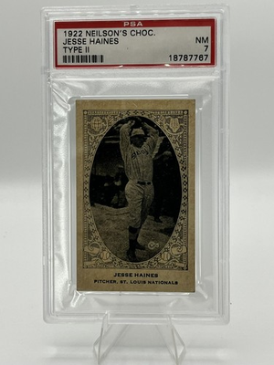 #ad 1922 Neilson’s Chocolate V61 Jesse Haines PSA 7 POP1 Highest Grade HOF Cardinals $2450.00