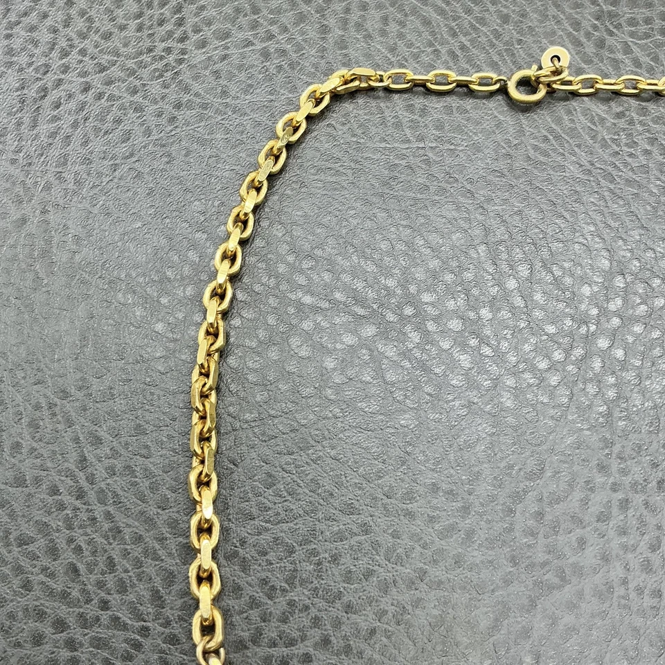 Винтажное ожерелье Orena Paris золотистая цепочка красная эмаль со стразами воротник 14 дюймов - Изображение 4 из 4