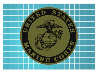 #ad #ad US Marine Corps Logo Die Cut Laminated Vinyl Decal Sticker Low Viz Green $4.50