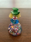 BEAUTIFUL VTG MURANO MILLEFIORI Art Glass Clown Paperweight 4.75"H ITALY